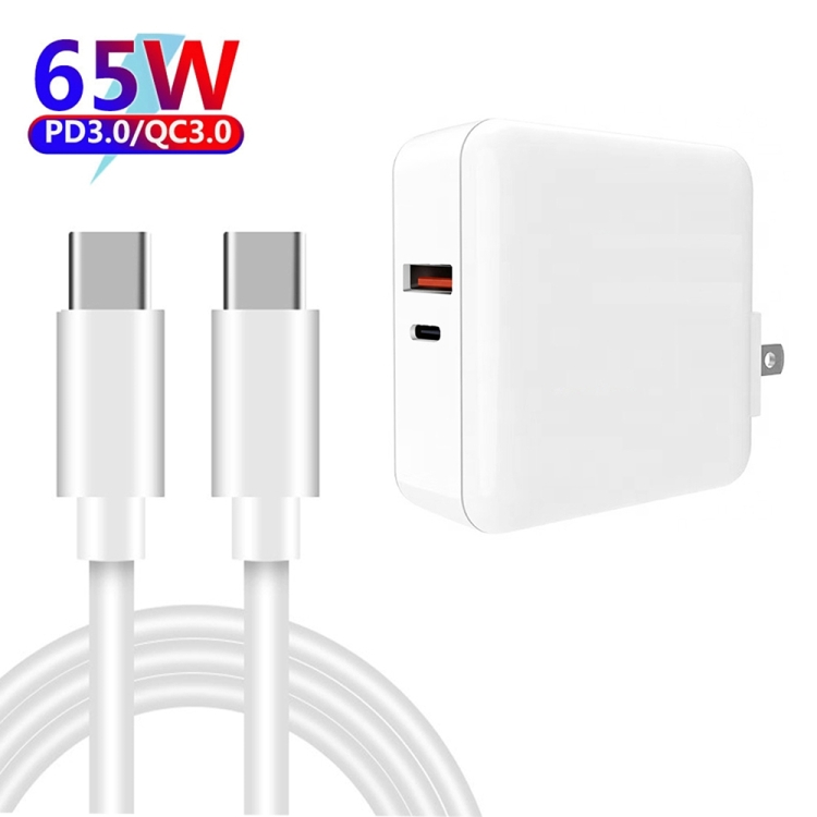 A6 65W QC 3.0 USB + PD USB-C / Type-C Dual Fast Charging Laptop Adapter + 1m USB-C / Type-C to USB-C / Type-C Data Cable Set for MacBook Series, US Plug + AU Plug A6 65W QC 3.0 USB + PD USB-C / Type-C Dual Fast Charging Laptop Adapter + 1m USB-C / Type-C to USB-C / Type-C Data Cable Set for MacBook Series, US Plug + AU Plug