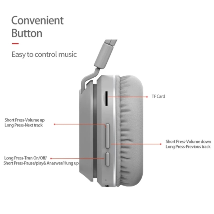 B7 Auriculares Inalambricos Microfono Bluetooth Plegable PC Mp3