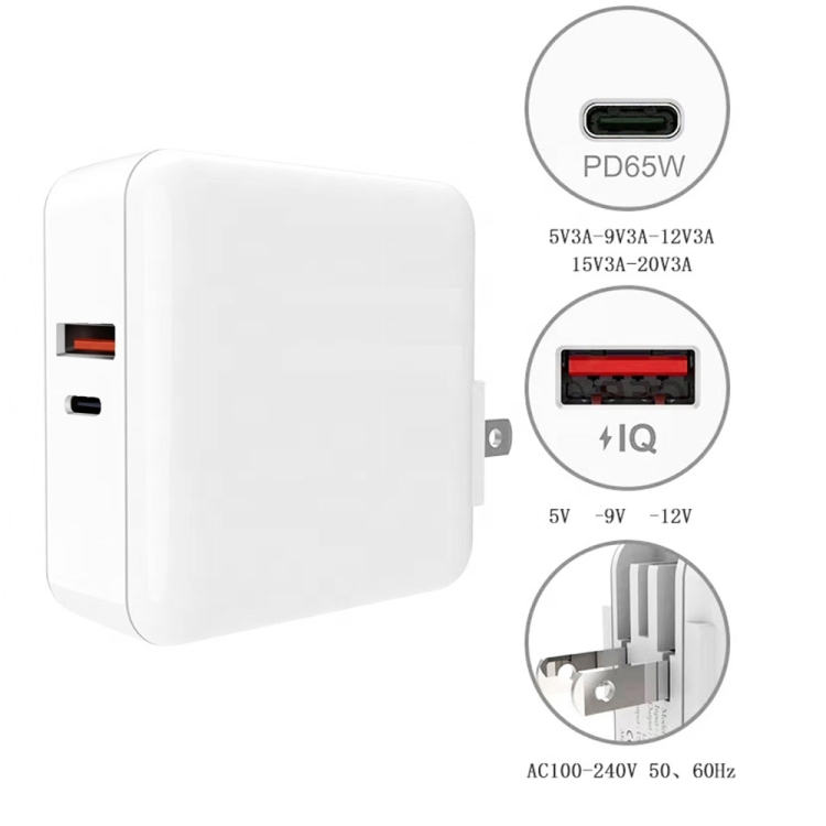 A6 PD 65W USB-C / Type-C + QC3.0 USB Laptop Adapter + 1.8m USB-C / Type-C to MagSafe 2 / T Data Cable Set for MacBook Series, US Plug + EU Plug + AU + UK Plug A6 PD 65W USB-C / Type-C + QC3.0 USB Laptop Adapter + 1.8m USB-C / Type-C to MagSafe 2 / T Data Cable Set for MacBook Series, US Plug + EU Plug + AU + UK Plug