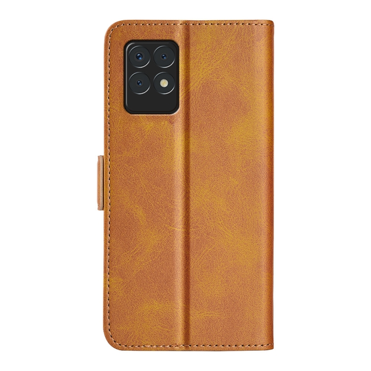 For OPPO Realme 8i Dual-side Magnetic Buckle Horizontal Flip Leather Case with Holder & Card Slots & Wallet(Yellow) - 2
