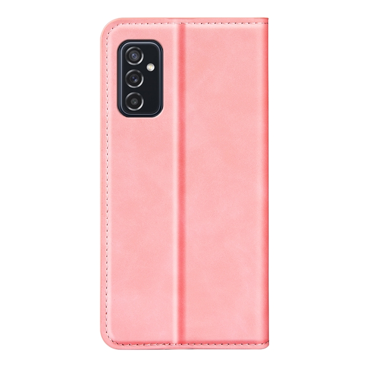 For Samsung Galaxy M52 5G Retro-skin Magnetic Suction Leather Case with Holder & Card Slots & Wallet(Pink) - 2