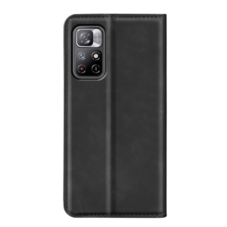 For Xiaomi Redmi Note 11 Retro-skin Magnetic Suction Leather Case with Holder & Card Slots & Wallet(Black) - 2