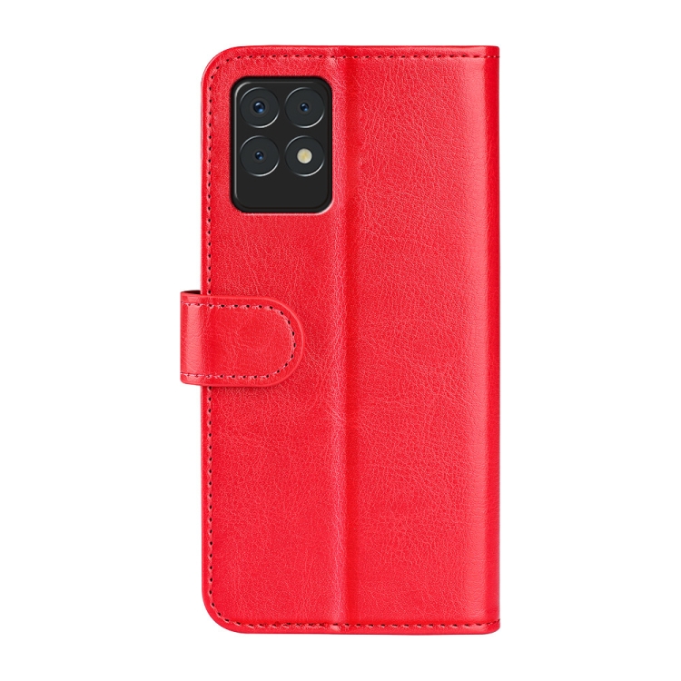 For OPPO Realme 8i R64 Texture Single Horizontal Flip Protective Case with Holder & Card Slots & Wallet & Photo Frame(Red) - 2