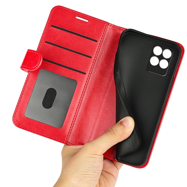 For OPPO Realme 8i R64 Texture Single Horizontal Flip Protective Case with Holder & Card Slots & Wallet & Photo Frame(Red) - 5