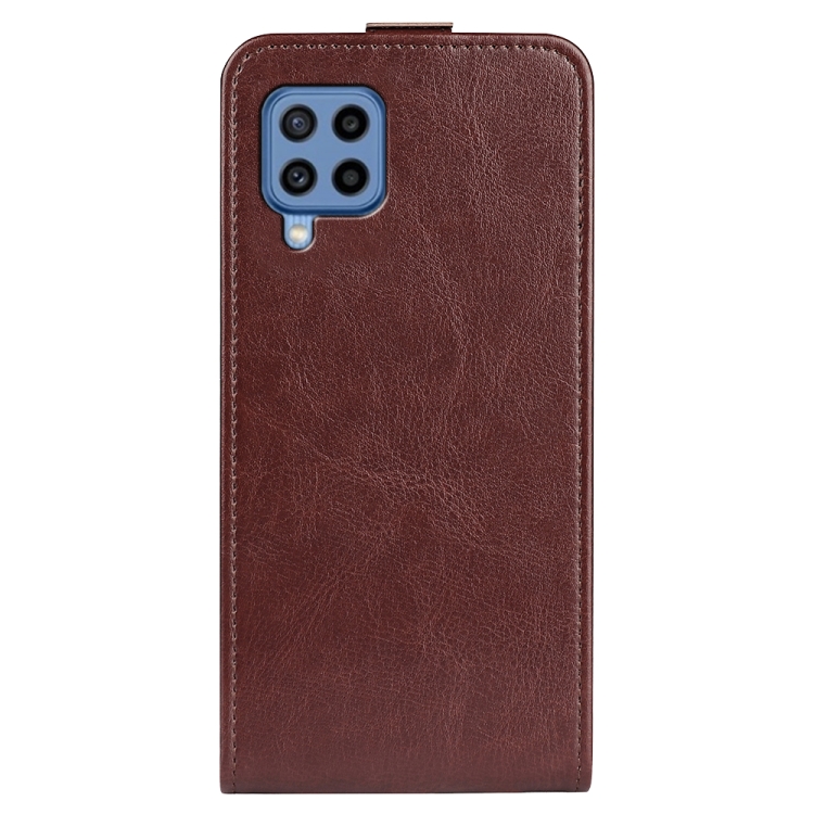 For Samsung Galaxy M22 R64 Texture Single Vertical Flip Leather Protective Case with Card Slots & Photo Frame(Brown) - 2