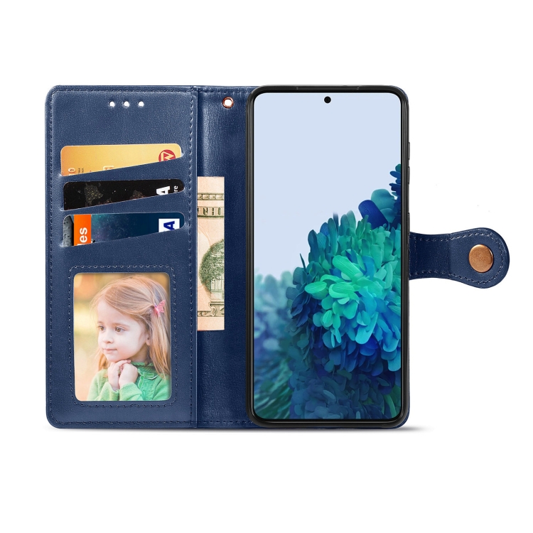 For Samsung Galaxy S22+ 5G Solid Color Leather Buckle Phone Case(Blue) - 2