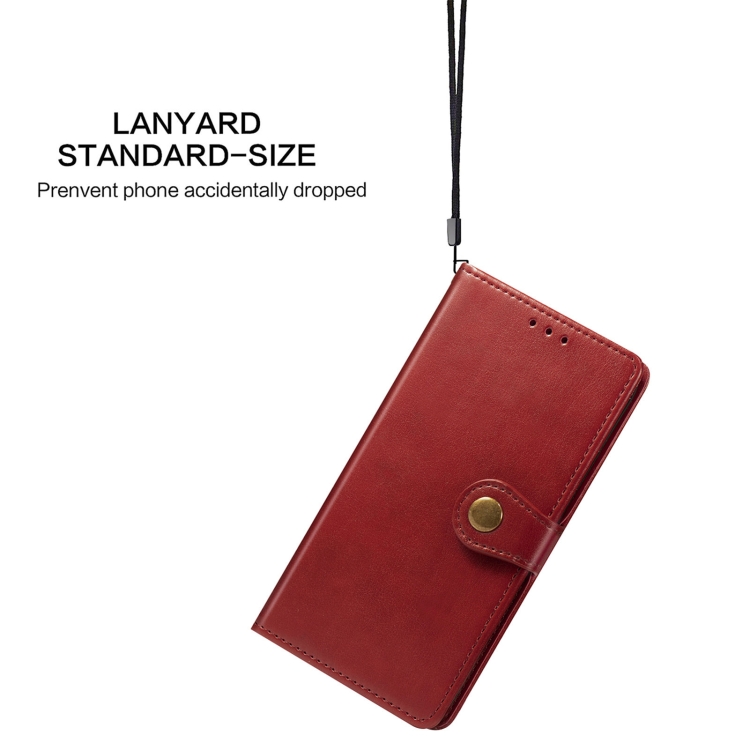 For Samsung Galaxy S22 Ultra 5G Solid Color Leather Buckle Phone Case(Red) - 5