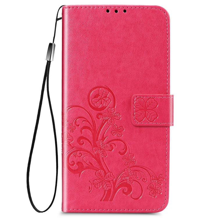 For Samsung Galaxy S22 5G Four-leaf Clasp Embossed Leather Phone Case with Lanyard & Card Slot & Wallet & Bracket Function(Magenta) For Samsung Galaxy S22 5G Four-leaf Clasp Embossed Leather Phone Case with Lanyard & Card Slot & Wallet & Bracket Function(Magenta)