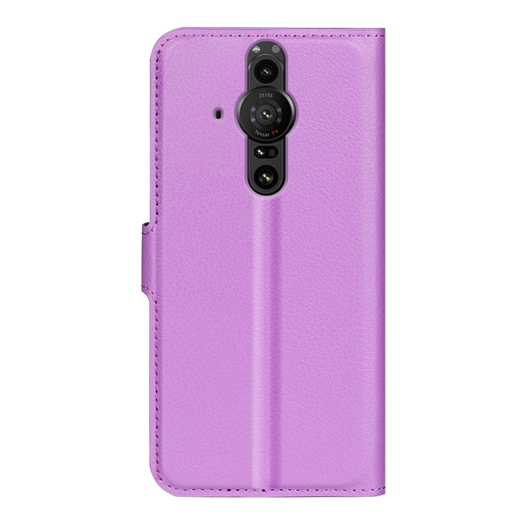 For Sony Xperia Pro-I Litchi Texture Horizontal Flip Protective Case with Holder & Card Slots & Wallet(Purple) - 2