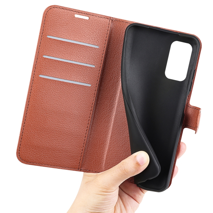 For Samsung Galaxy M52 5G Litchi Texture Horizontal Flip Protective Case with Holder & Card Slots & Wallet(Brown) - 5