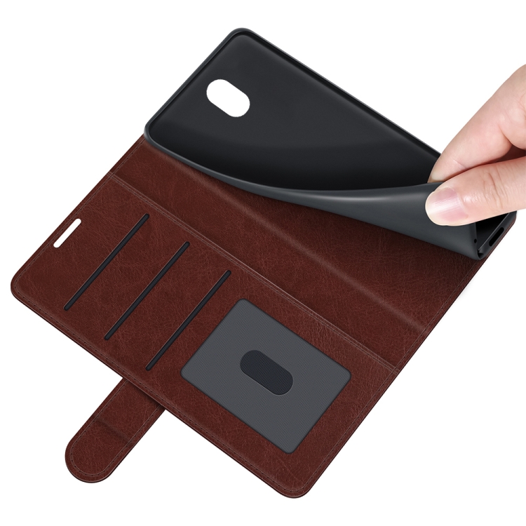 For Nokia C01 Plus R64 Texture Single Horizontal Flip Phone Protective Case with Holder & Card Slots & Wallet& Photo Frame(Brown) - 4