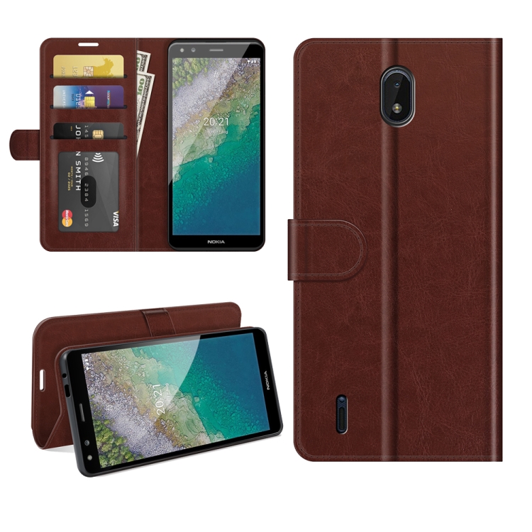 For Nokia C01 Plus R64 Texture Single Horizontal Flip Phone Protective Case with Holder & Card Slots & Wallet& Photo Frame(Brown) - 5