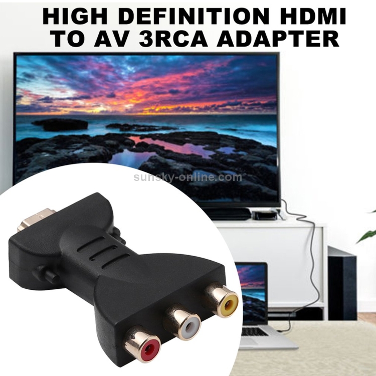 Adaptateur HDMI vers RCA, connecteur mâle HDMI vers 3 RCA femelle  adaptateur convertisseur vidéo AV pour