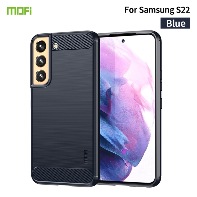 For Samsung Galaxy S22 5G MOFI Gentleness Series Brushed Texture Carbon Fiber Soft TPU Case(Blue) For Samsung Galaxy S22 5G MOFI Gentleness Series Brushed Texture Carbon Fiber Soft TPU Case(Blue)