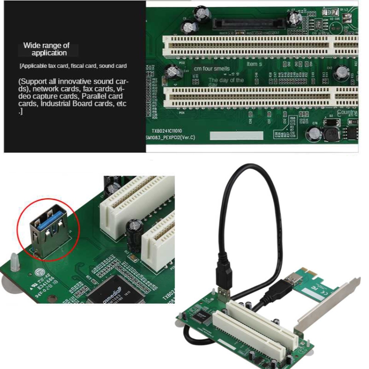 Tarjeta adaptadora de ranura PCI A DUAL PCI DUAL USB 3.0 Tarjeta de expansión - 5