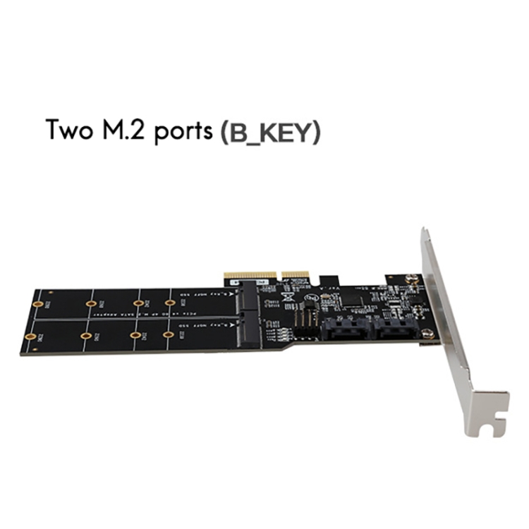 SATA3.0 PCIE3.0 a 2 puertos M.2 (tecla B) Tarjeta adaptadora - 1