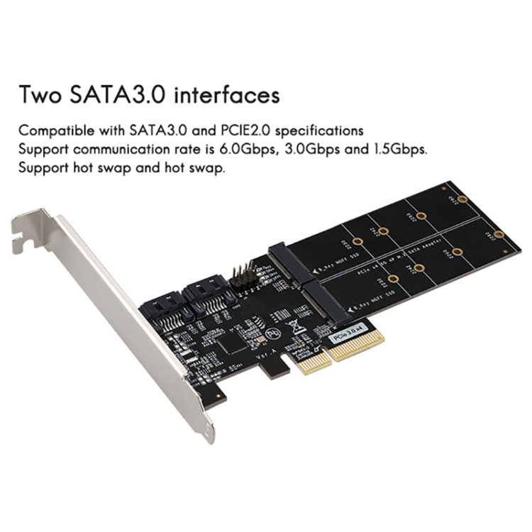 SATA3.0 PCIE3.0 a 2 puertos M.2 (tecla B) Tarjeta adaptadora - 2