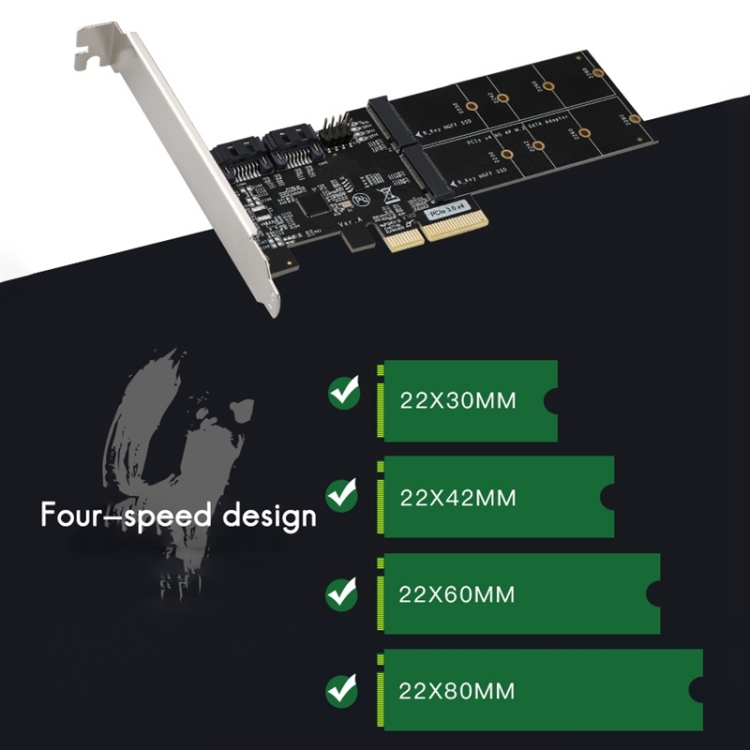 SATA3.0 PCIE3.0 a 2 puertos M.2 (tecla B) Tarjeta adaptadora - 4