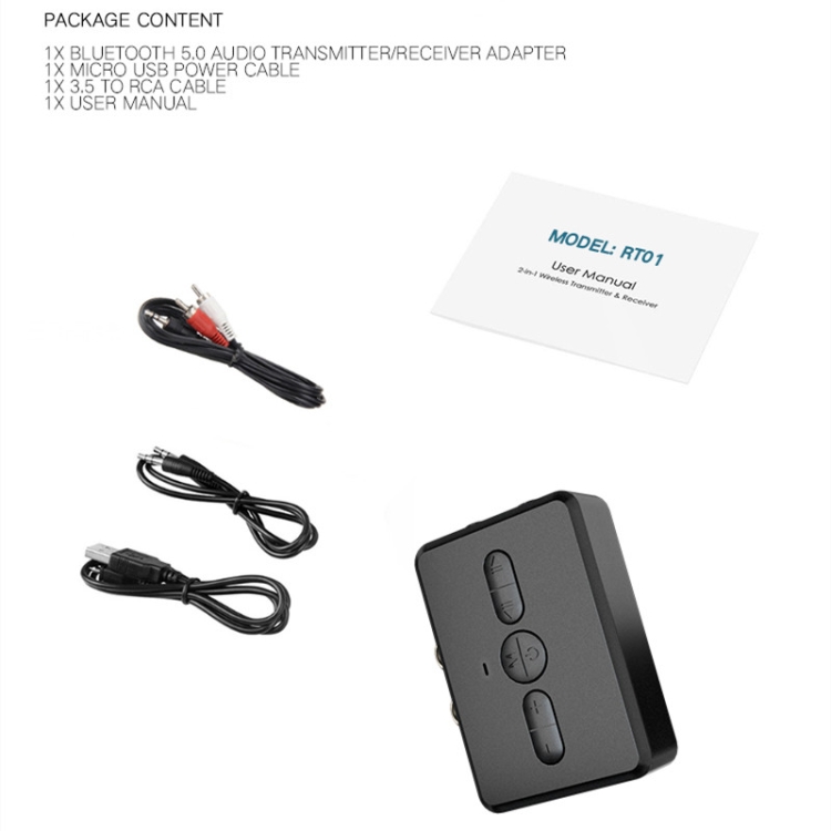 RT01 2-in-1 Bluetooth Receiver & Transmitter Car Hands-free RT01 2-in-1 Bluetooth Receiver & Transmitter Car Hands-free