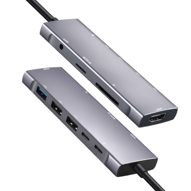 9-IN-1 USB Tipo C a HDMI + USB3.0x3 + Tipo-C + PD + SD / TF + Adaptador de HUB de audio - 2