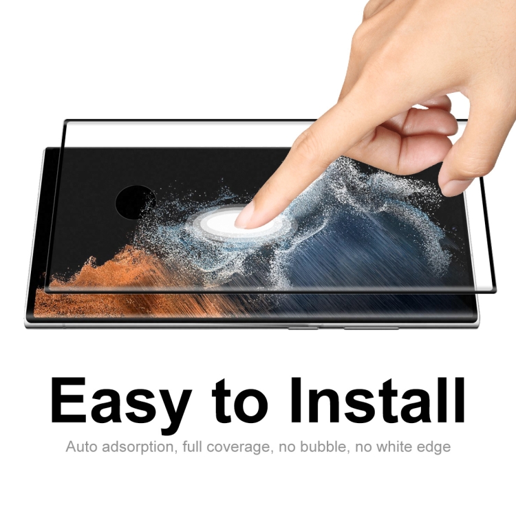 For Samsung Galaxy S22 Ultra ENKAY 3D Curved Hot Bending Tempered Glass Full Film, Hole Unlock For Samsung Galaxy S22 Ultra ENKAY 3D Curved Hot Bending Tempered Glass Full Film, Hole Unlock