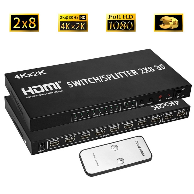 Cambio de video HDMI 2-IN-8 Full HD 4K X 2K - 2