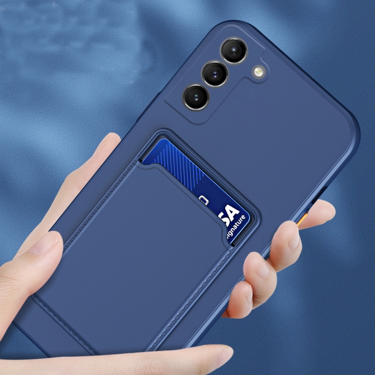 For Samsung Galaxy S22+ 5G Skin Feel Card Contrast Color Button TPU Phone Case(Grey) For Samsung Galaxy S22+ 5G Skin Feel Card Contrast Color Button TPU Phone Case(Grey)