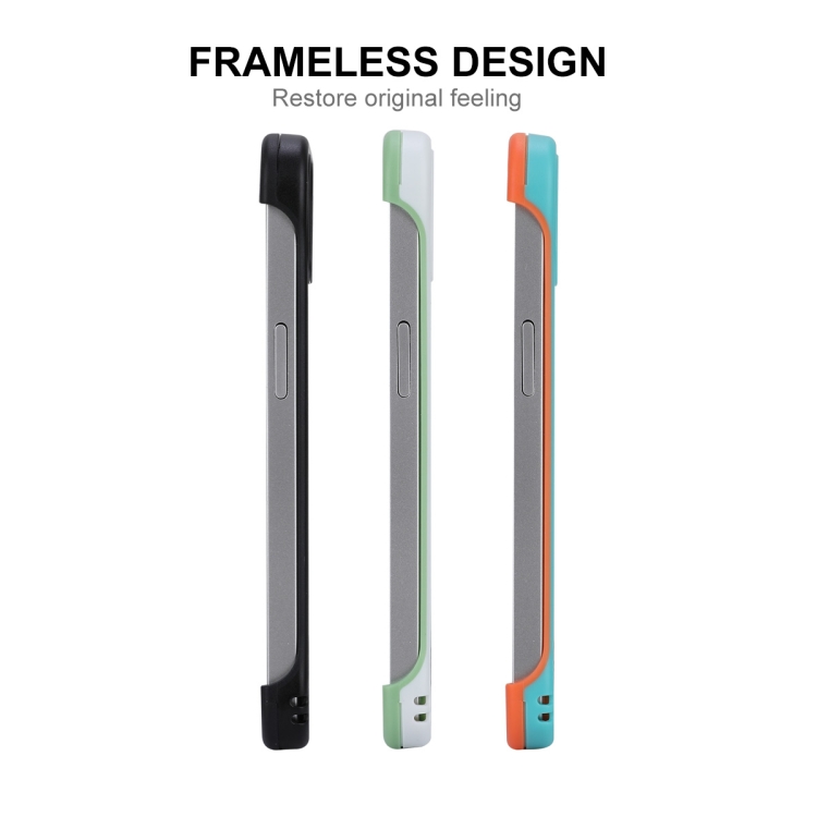 ENKAY Frameless Hollow PC Case + Glass Film for iPhone 12 Pro Max(White) - B2