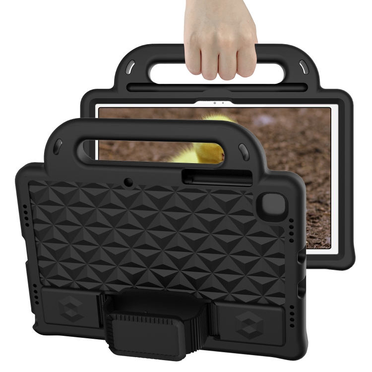 For Galaxy Tab A8 10.5(2021) X200/X205 Diamond  EVA Shockproof Case with Holder & Strap(Black) - 1