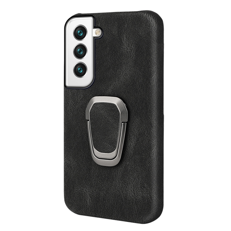 Ring Holder PU Phone Case For Samsung Galaxy S22+ 5G(Black) Ring Holder PU Phone Case For Samsung Galaxy S22+ 5G(Black)