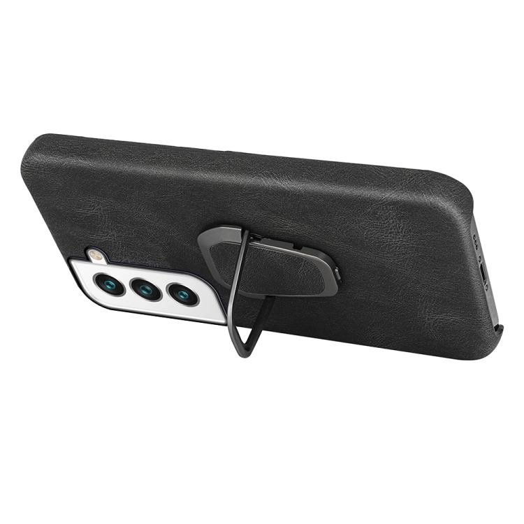 Ring Holder PU Phone Case For Samsung Galaxy S22+ 5G(Black) Ring Holder PU Phone Case For Samsung Galaxy S22+ 5G(Black)