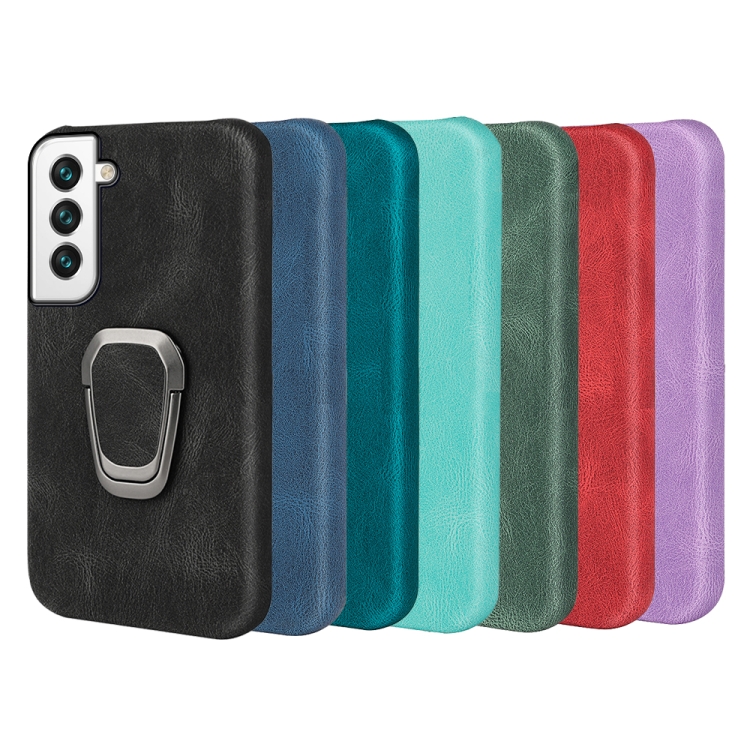 Ring Holder PU Phone Case For Samsung Galaxy S22+ 5G(Black) Ring Holder PU Phone Case For Samsung Galaxy S22+ 5G(Black)