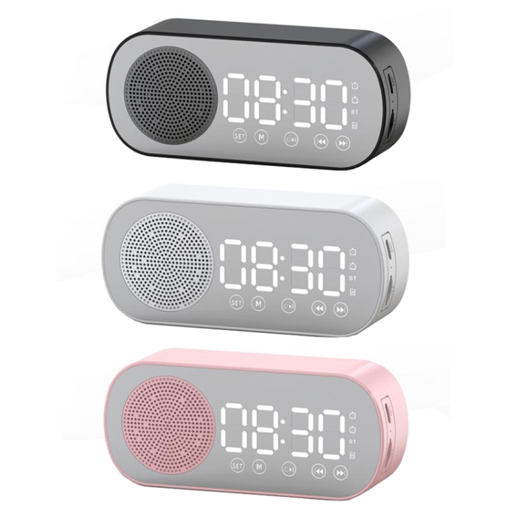 Z7 Digital Bluetooth 5.0 Speaker Multi-function Mirror Alarm Clock FM Radio(Black) - B1