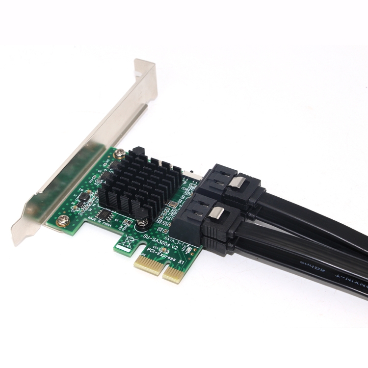 PCI Express 4 Port PCI-E X1/X4/X8/X16 Converter PCIE to SATA Expansion Adapter - 2
