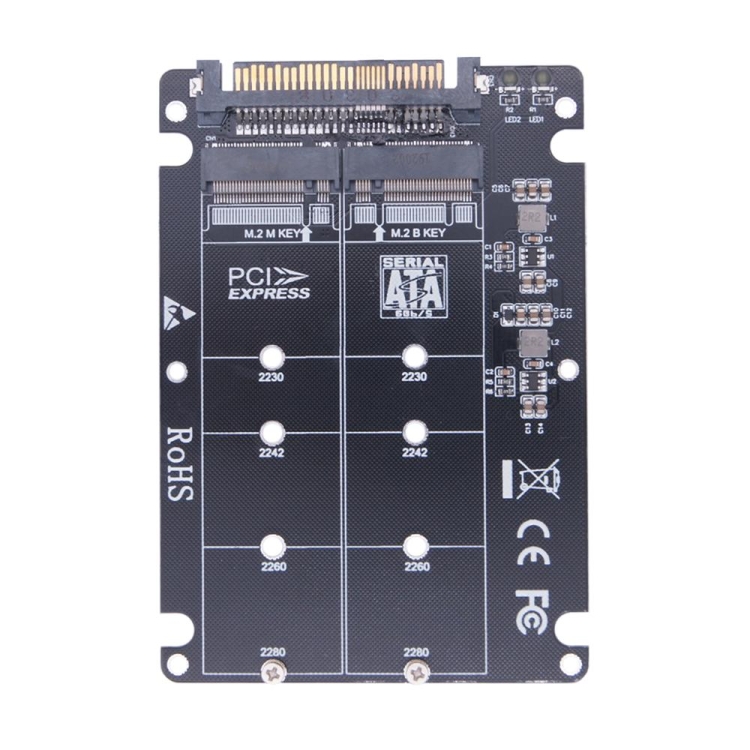 NGFF M.2 NVME to U.2 2 Ports Adapter Card Dual SSD to U.2 SFF-8639 Card Adapter - 1