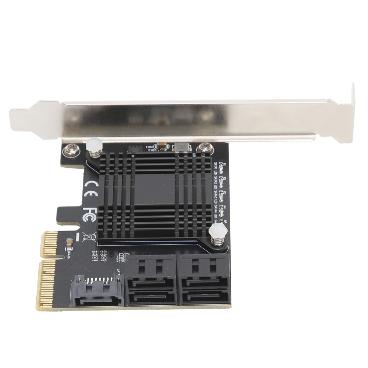 JMB585 Chip Expansion Card PCI-E to 5 Ports SATA3.0 Module Converter Board - 2