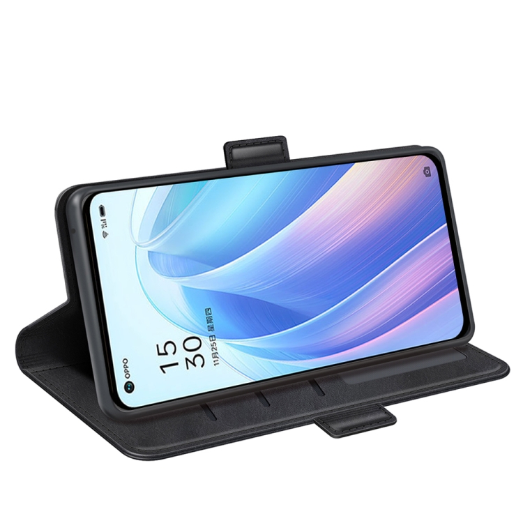 For OPPO Reno7 SE 5G Dual-side Magnetic Buckle Leather Case(Black) - 4