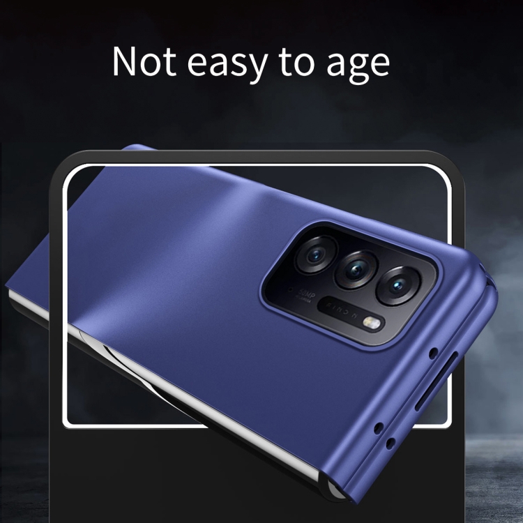 For OPPO Find N Folding Skin Scrub Plain Leather Phone Case(Black) - B3