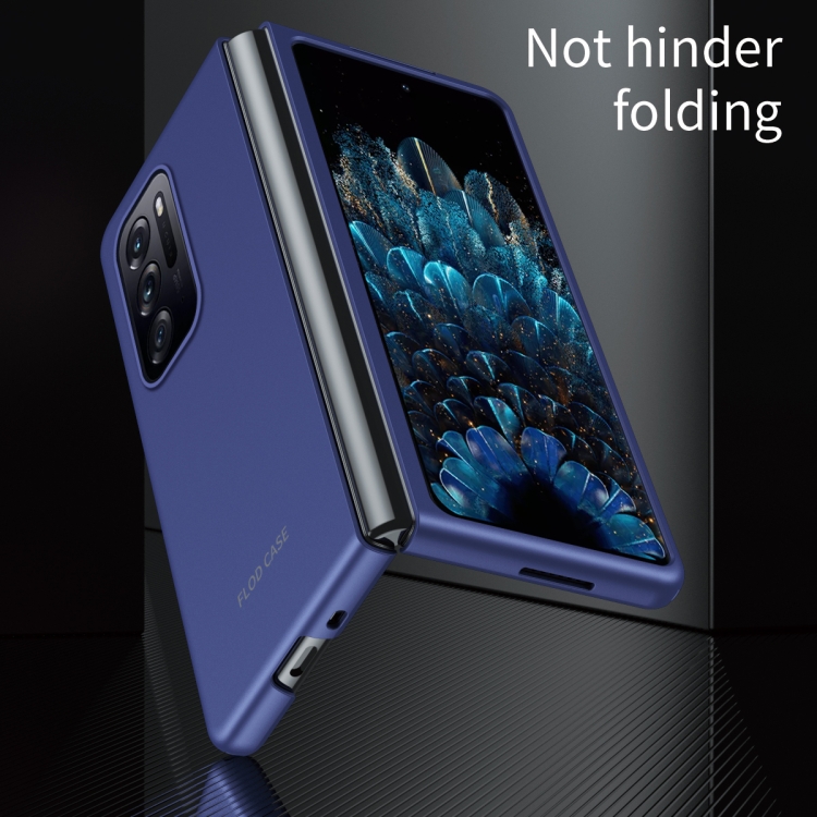 For OPPO Find N Folding Skin Scrub Plain Leather Phone Case(Black) - B7