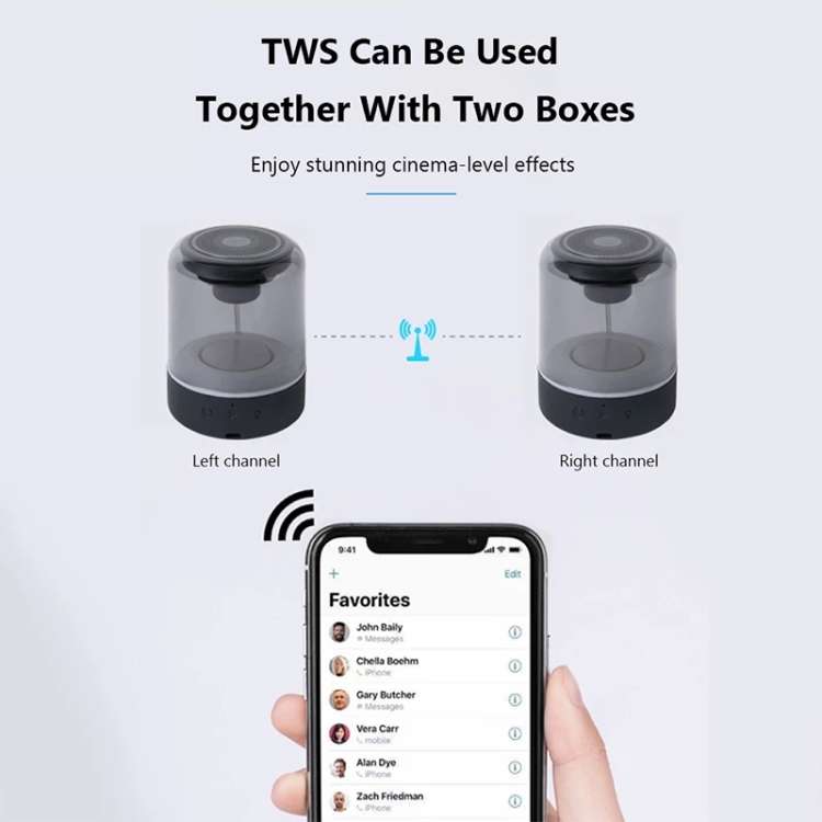 JY03 TWS Portable Stereo Wireless Bluetooth Speaker with RGB Light