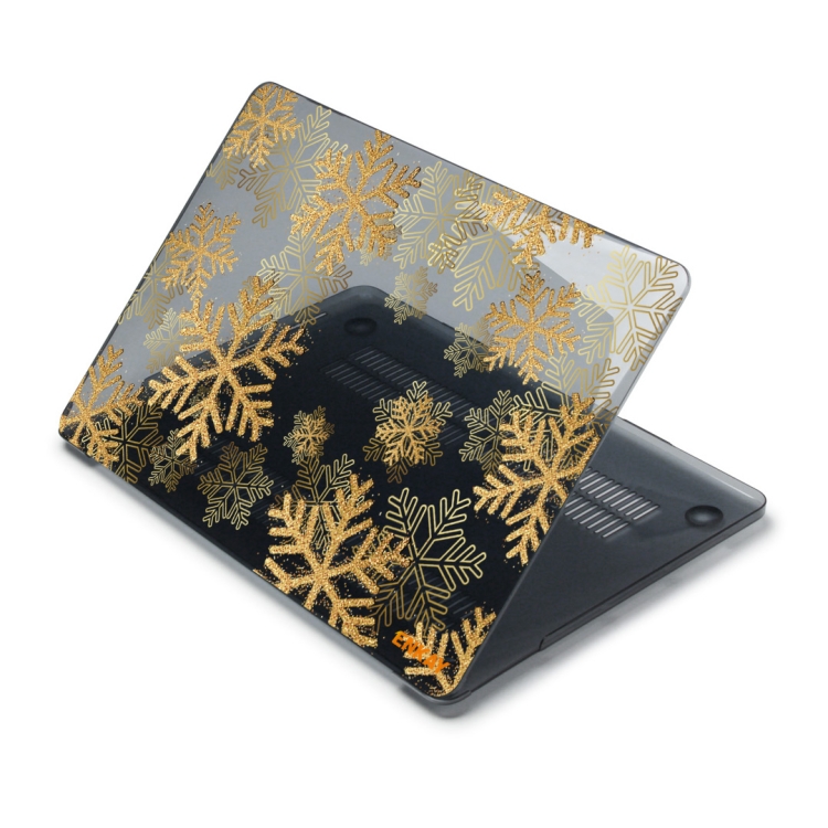 ENKAY Vintage Pattern Series Laotop Protective Crystal Case For MacBook Pro 13.3 inch A1706 / A1708 / A1989 / A2159(Golden Snowflake)