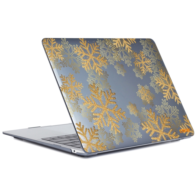 ENKAY Vintage Pattern Series Laotop Protective Crystal Case For MacBook Pro 13.3 inch A1706 / A1708 / A1989 / A2159(Golden Snowflake)