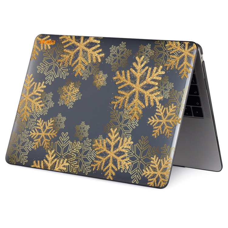 ENKAY Vintage Pattern Series Laotop Protective Crystal Case For MacBook Pro 13.3 inch A1706 / A1708 / A1989 / A2159(Golden Snowflake)