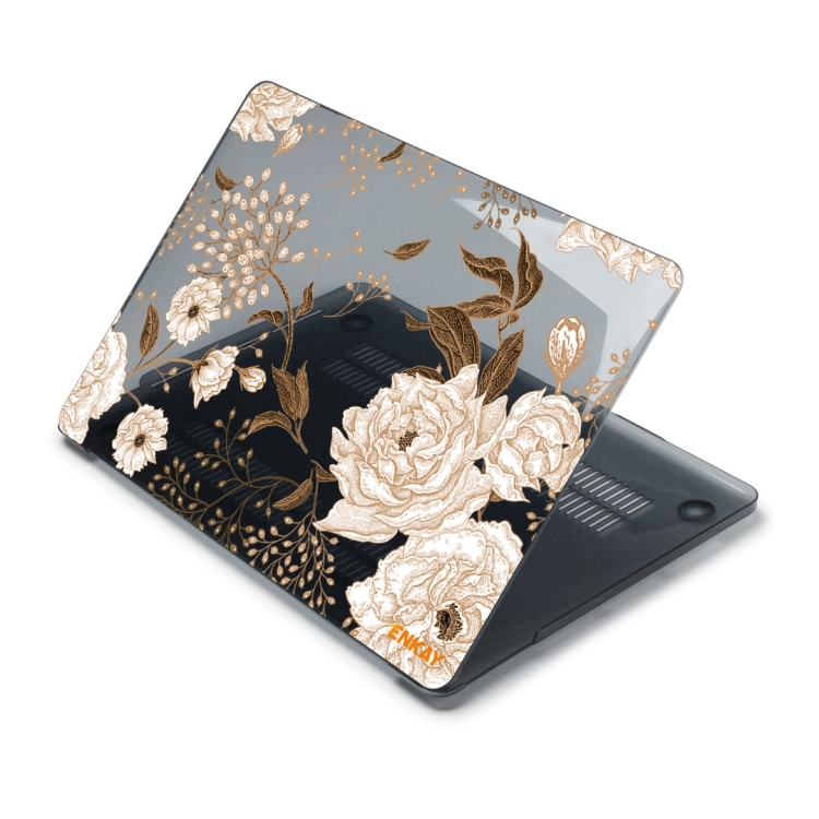 ENKAY Vintage Pattern Series Laotop Protective Crystal Case For MacBook Pro 13.3 inch A2251 / A2289 / A2338 2020(Golden Peony) ENKAY Vintage Pattern Series Laotop Protective Crystal Case For MacBook Pro 13.3 inch A2251 / A2289 / A2338 2020(Golden Peony)