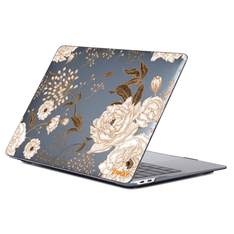 ENKAY Vintage Pattern Series Laotop Protective Crystal Case For MacBook Pro 13.3 inch A2251 / A2289 / A2338 2020(Golden Peony) ENKAY Vintage Pattern Series Laotop Protective Crystal Case For MacBook Pro 13.3 inch A2251 / A2289 / A2338 2020(Golden Peony)