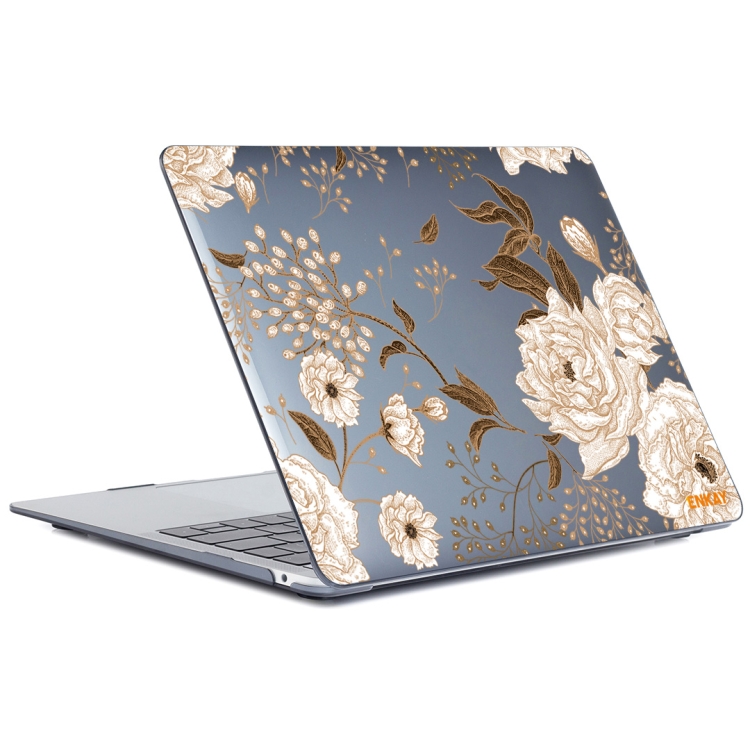 ENKAY Vintage Pattern Series Laotop Protective Crystal Case For MacBook Pro 13.3 inch A2251 / A2289 / A2338 2020(Golden Peony) ENKAY Vintage Pattern Series Laotop Protective Crystal Case For MacBook Pro 13.3 inch A2251 / A2289 / A2338 2020(Golden Peony)