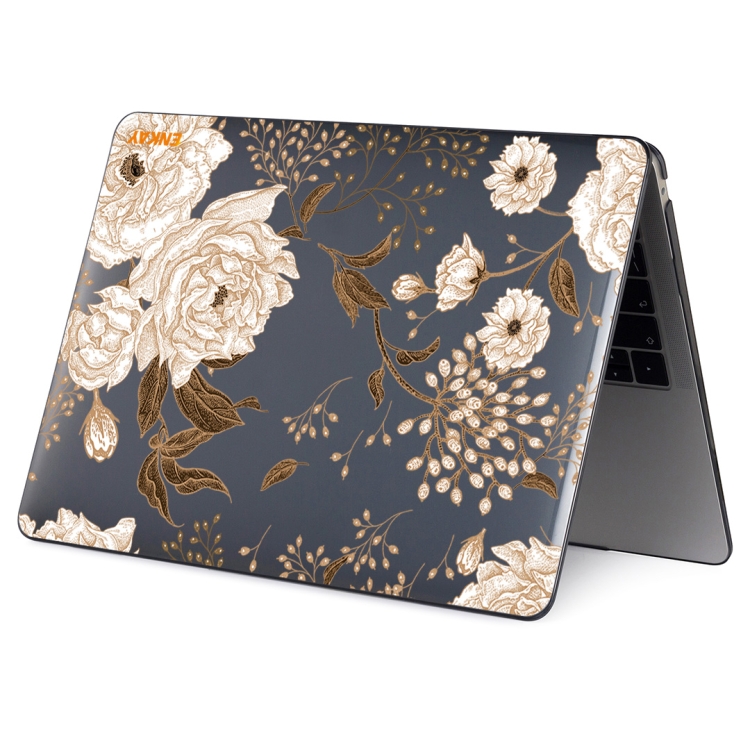 ENKAY Vintage Pattern Series Laotop Protective Crystal Case For MacBook Pro 13.3 inch A2251 / A2289 / A2338 2020(Golden Peony) ENKAY Vintage Pattern Series Laotop Protective Crystal Case For MacBook Pro 13.3 inch A2251 / A2289 / A2338 2020(Golden Peony)