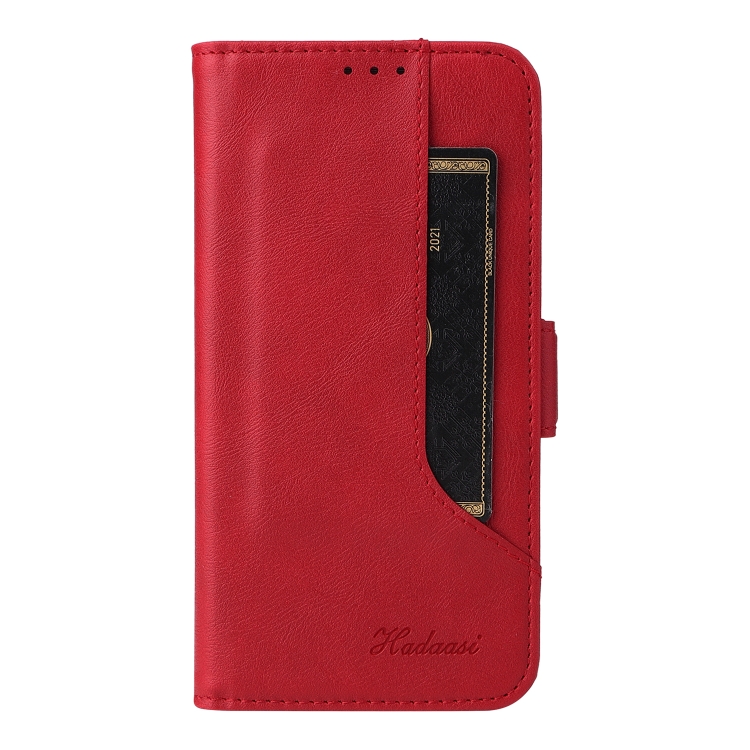 For Samsung Galaxy S22 5G Dual Buckle Card Wallet Calf Leather Phone Case(Red) For Samsung Galaxy S22 5G Dual Buckle Card Wallet Calf Leather Phone Case(Red)