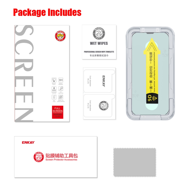For iPhone 13 Pro Max ENKAY Quick Stick Eye-protection Tempered Glass Film 