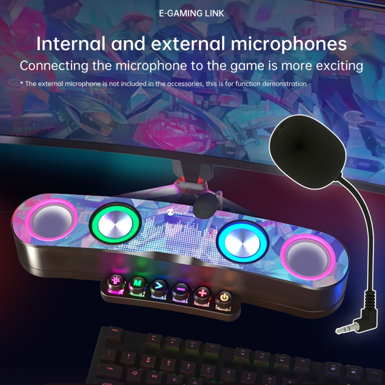 Newrixing NR555 Desktop Colorful LED Gaming Bluetooth Speaker Support TF & FM - 3